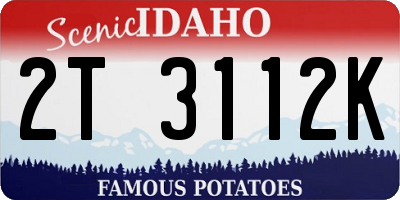 ID license plate 2T3112K