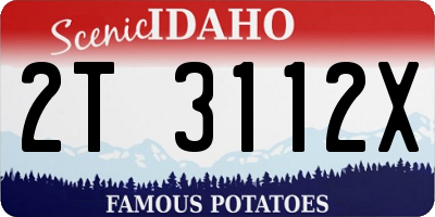 ID license plate 2T3112X