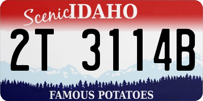 ID license plate 2T3114B