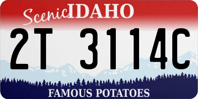 ID license plate 2T3114C
