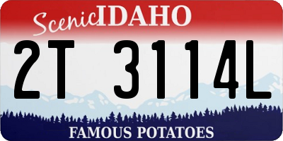 ID license plate 2T3114L