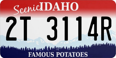 ID license plate 2T3114R