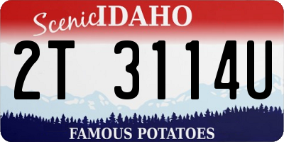 ID license plate 2T3114U