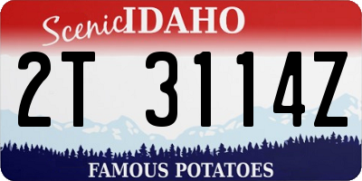 ID license plate 2T3114Z