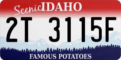 ID license plate 2T3115F