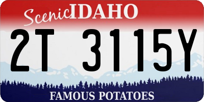 ID license plate 2T3115Y