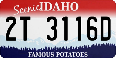 ID license plate 2T3116D