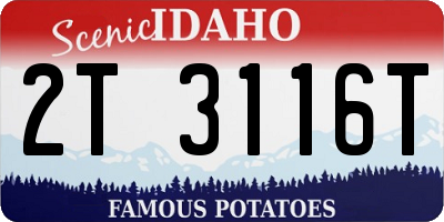 ID license plate 2T3116T