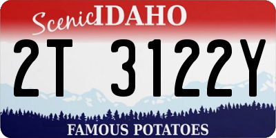 ID license plate 2T3122Y