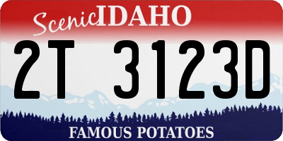 ID license plate 2T3123D