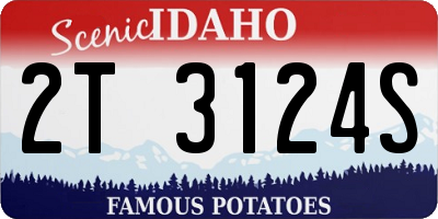 ID license plate 2T3124S