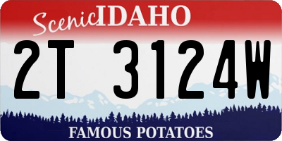 ID license plate 2T3124W