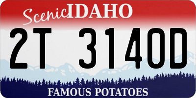ID license plate 2T3140D