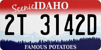 ID license plate 2T3142D