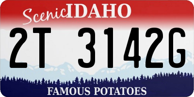 ID license plate 2T3142G