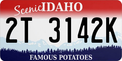 ID license plate 2T3142K