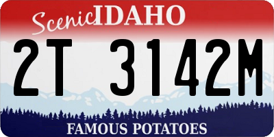 ID license plate 2T3142M