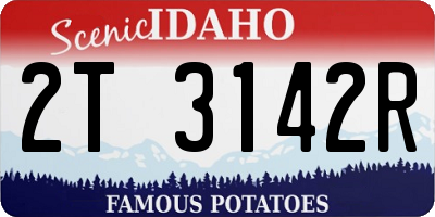 ID license plate 2T3142R