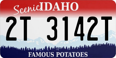 ID license plate 2T3142T