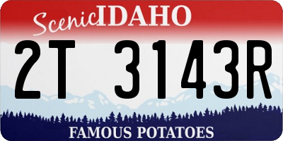 ID license plate 2T3143R