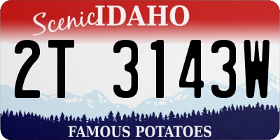 ID license plate 2T3143W