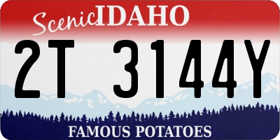 ID license plate 2T3144Y