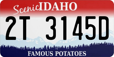 ID license plate 2T3145D