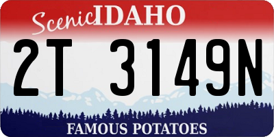 ID license plate 2T3149N