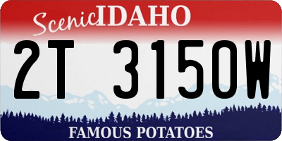 ID license plate 2T3150W