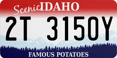 ID license plate 2T3150Y