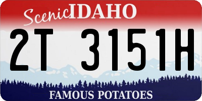 ID license plate 2T3151H