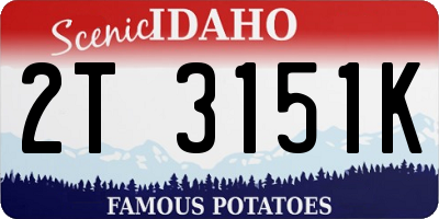 ID license plate 2T3151K