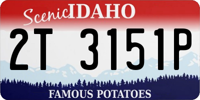 ID license plate 2T3151P