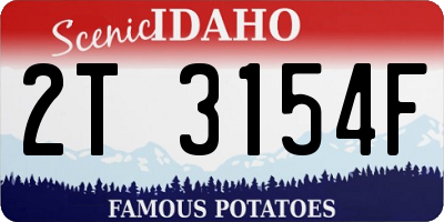 ID license plate 2T3154F