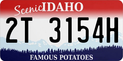 ID license plate 2T3154H