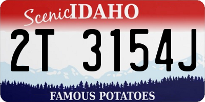 ID license plate 2T3154J