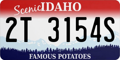 ID license plate 2T3154S