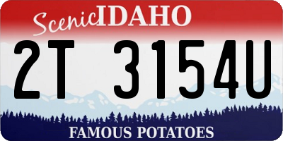 ID license plate 2T3154U