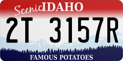 ID license plate 2T3157R