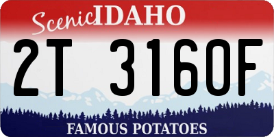 ID license plate 2T3160F