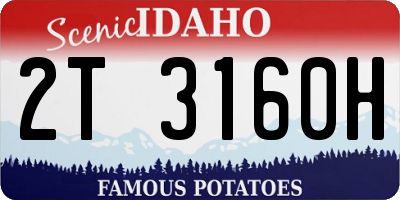 ID license plate 2T3160H