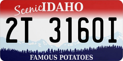 ID license plate 2T3160I