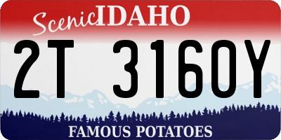 ID license plate 2T3160Y