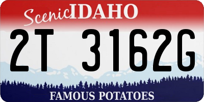 ID license plate 2T3162G