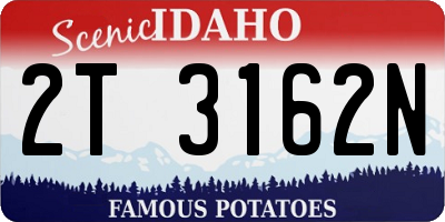 ID license plate 2T3162N