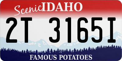 ID license plate 2T3165I