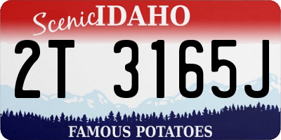 ID license plate 2T3165J