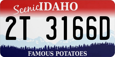 ID license plate 2T3166D