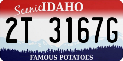 ID license plate 2T3167G