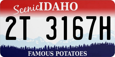 ID license plate 2T3167H